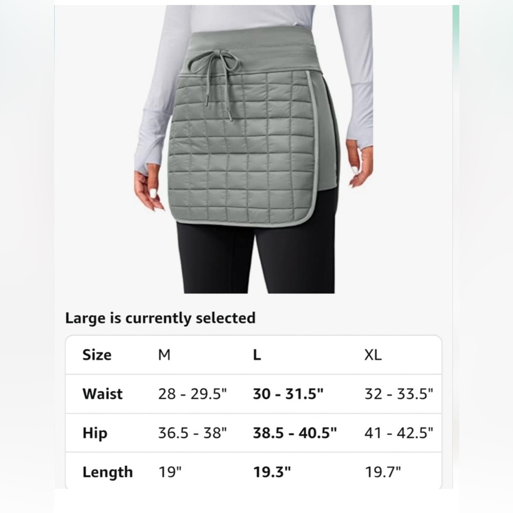 SANTINY Women's 18" Puffer Insulated
Skirt Zipper Pockets High Waisted
Quilt - Picture 7 of 10